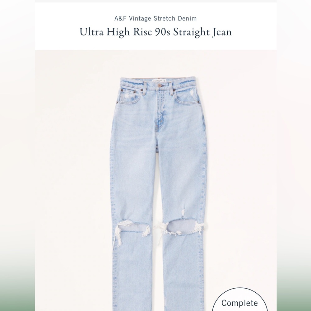 Abercrombie and Fitch Ultra High Rise 90s Straight Jean